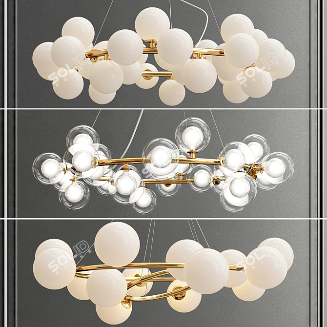 Milk Bubble Glass Chandelier 3D model image 5