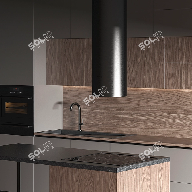 Modern Style Kitchen Set with High-Quality Models for Beautiful Renderings 3D model image 2