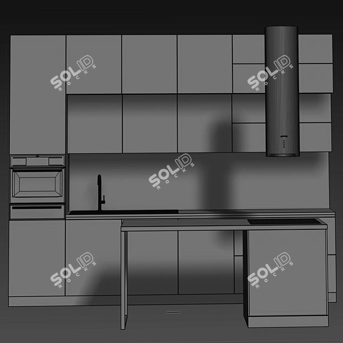 Modern Style Kitchen Set with High-Quality Models for Beautiful Renderings 3D model image 5