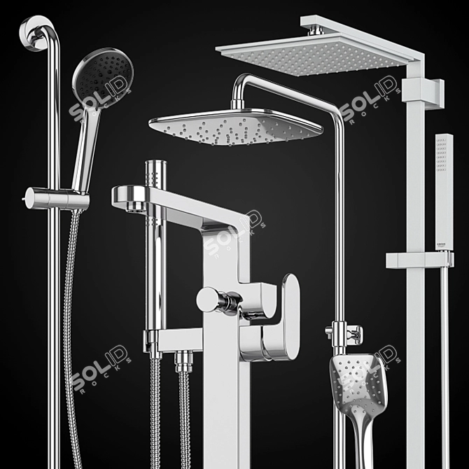 Hygienic Shower Sets by Ravak, GROHE, Villeroy&Boch 3D model image 2