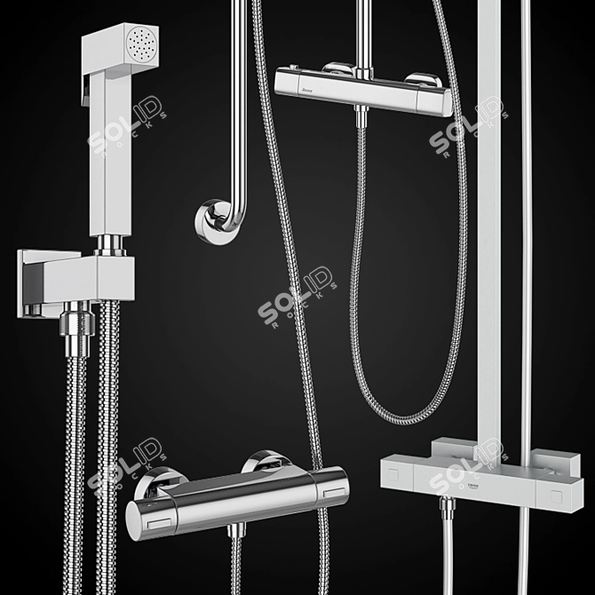 Hygienic Shower Sets by Ravak, GROHE, Villeroy&Boch 3D model image 3