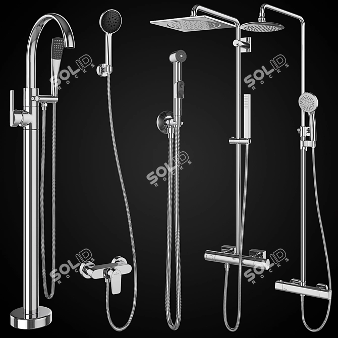Hygiene Showers Set 92: Ravak, GROHE, Villeroy & Boch 3D model image 1