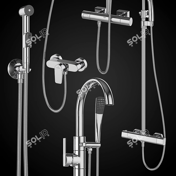 Hygiene Showers Set 92: Ravak, GROHE, Villeroy & Boch 3D model image 3
