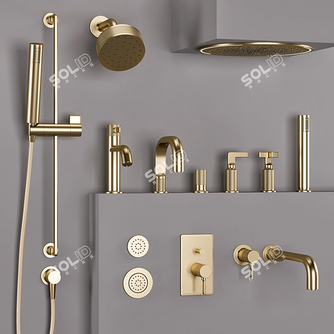 Gessi Inciso Faucet Set 3D model image 4