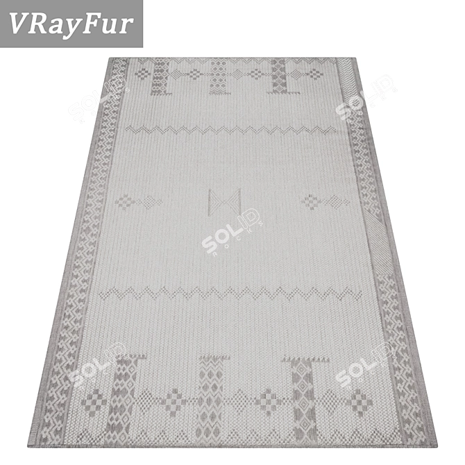 Luxury Set of 3 High-Quality Carpets 3D model image 2