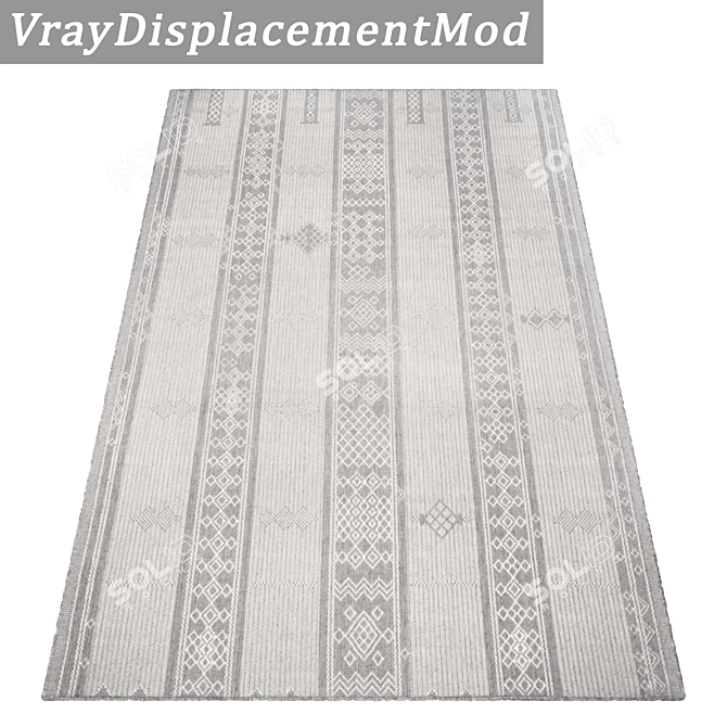 Luxury Set of 3 High-Quality Carpets 3D model image 3