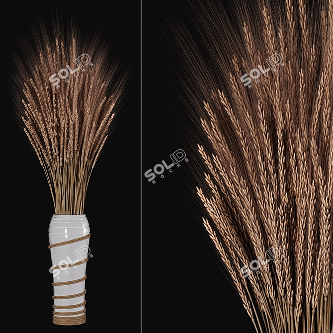 Golden Harvest Wheat Bouquet 3D model image 2