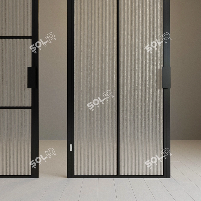 Modern Glass Door Partition 3D model image 3