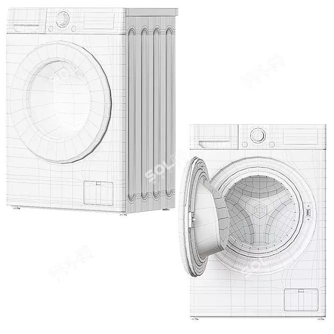 LG Smart Washer: Optimal Fabric Care 3D model image 5