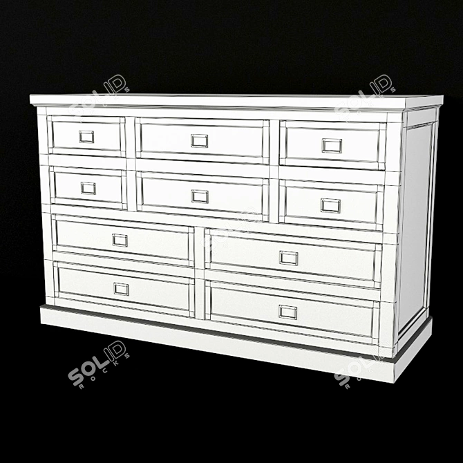 Oxford 10-Drawer Chest 3D model image 3