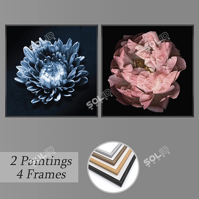 Mixed Media Wall Art Set 3D model image 1