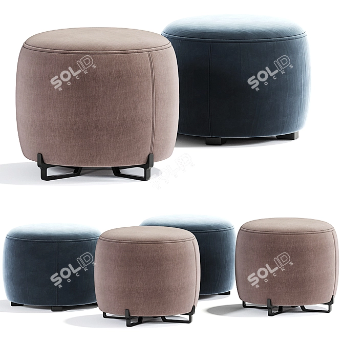 Elegant Poliform New York Pouf 3D model image 4