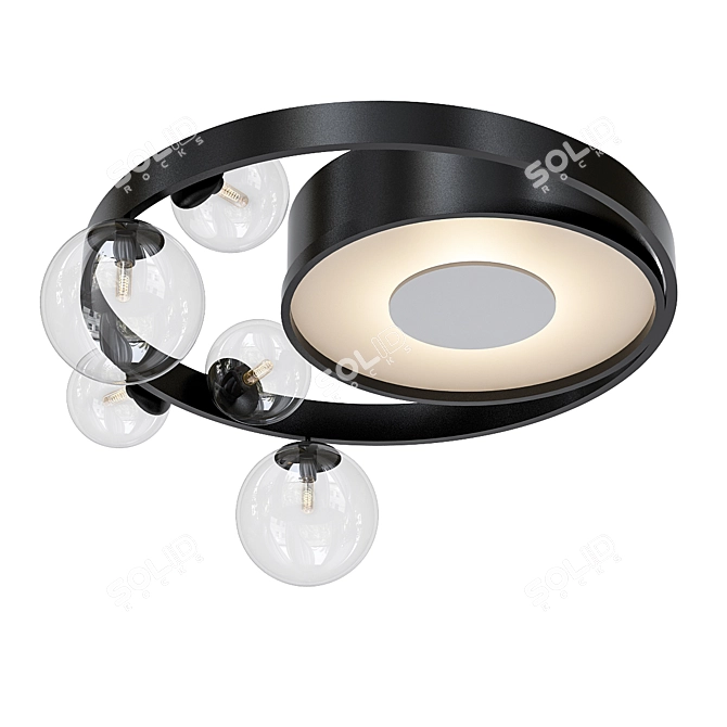 Modern LED Ceiling Chandelier with Glass Globes - IONA-CORE01 3D model image 1