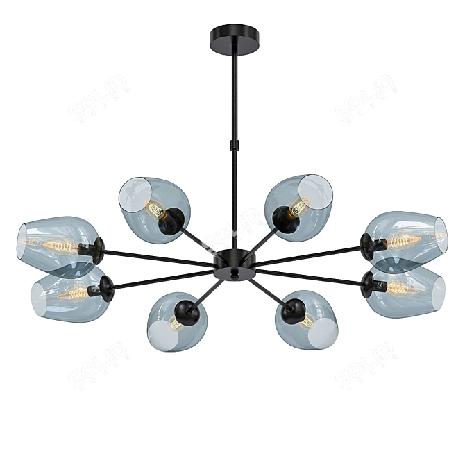 Branching Bubble 8-Light Chandelier 3D model image 1