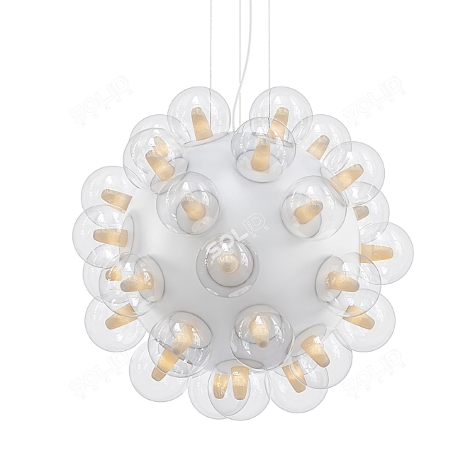 Elegant Orbit Pendant Chandelier 3D model image 1