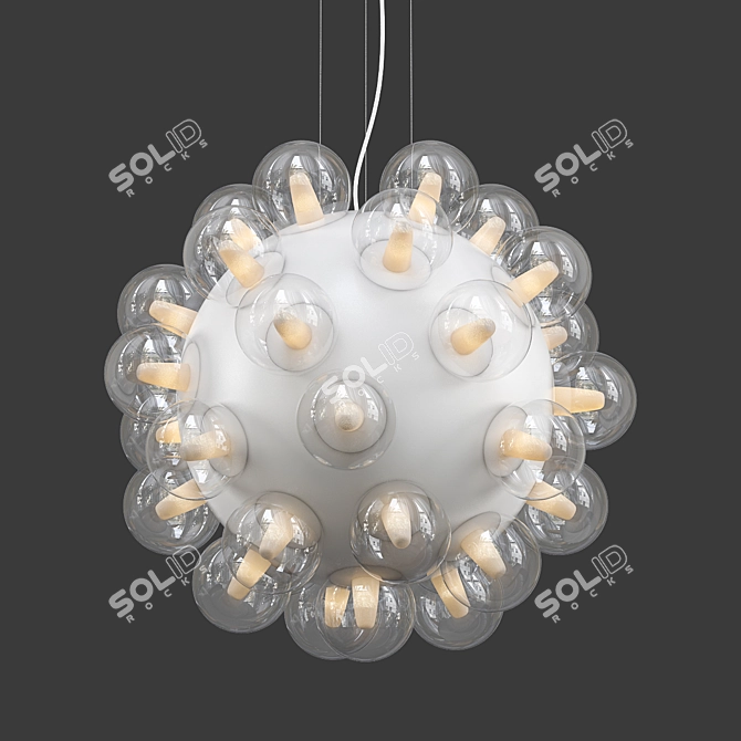 Elegant Orbit Pendant Chandelier 3D model image 2