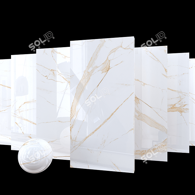 Elegant Beige Marble Set 3D model image 1