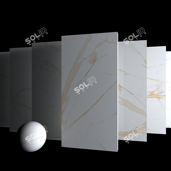 Elegant Beige Marble Set 3D model image 3