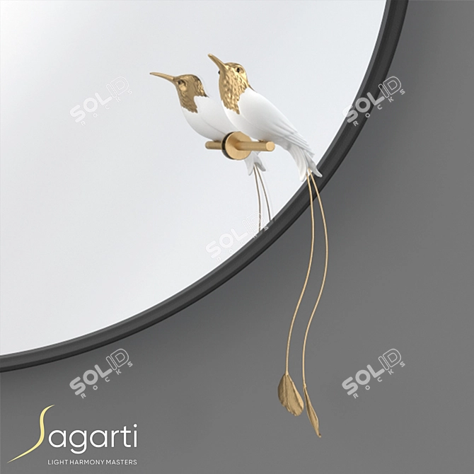 Elegant Alba Wall Mirror with Decorative Elements 3D model image 3