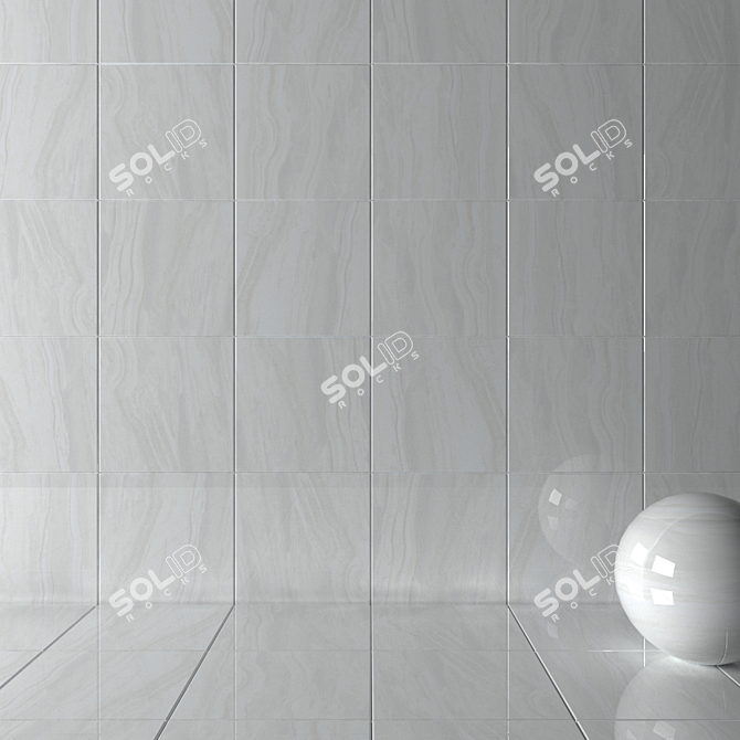 Poseidon Grey Wall Tiles: Multi-Texture Luxury 3D model image 2