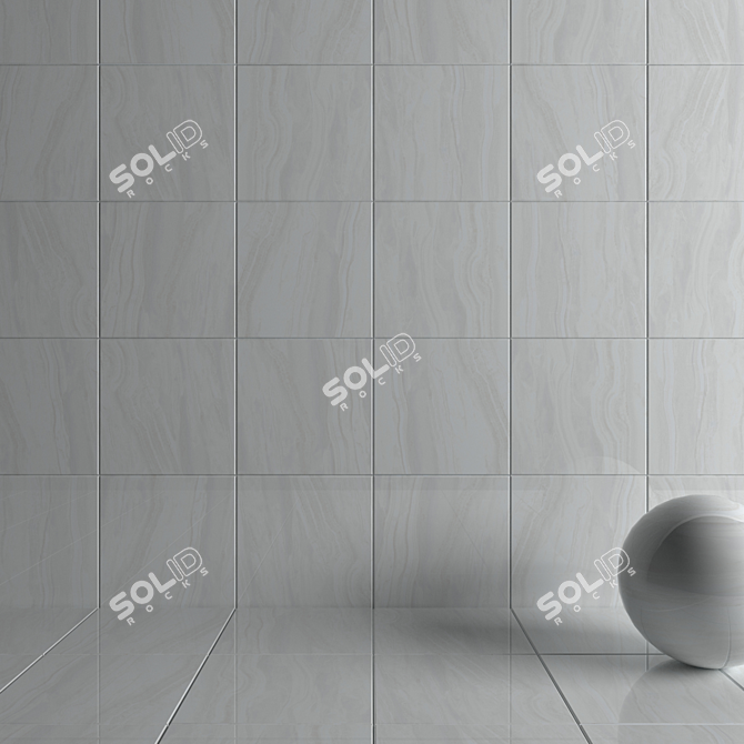 Poseidon Grey Wall Tiles: Multi-Texture Luxury 3D model image 3