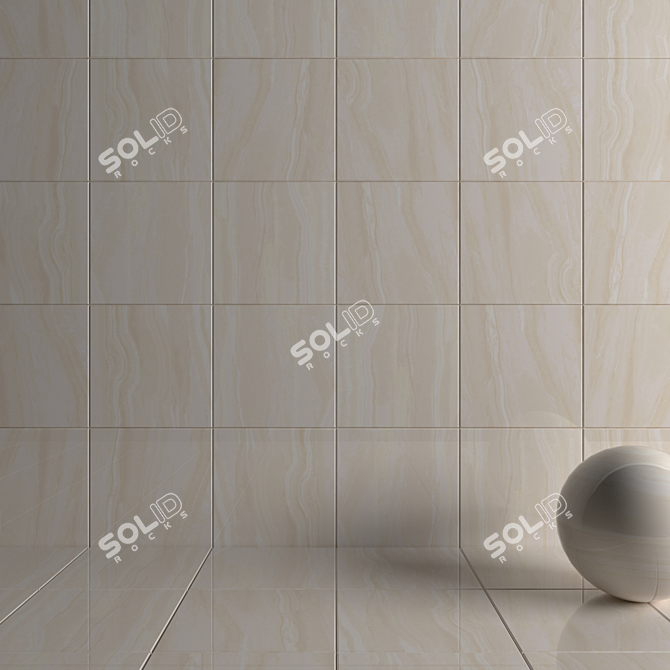 Poseidon Ivory Wall Tiles - Multi-textured 60x60cm & 1200x1200px 3D model image 3