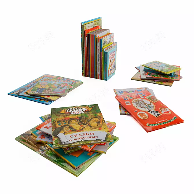 20 Children's Books: Original Sizes, Smoothing Modifier Included 3D model image 1