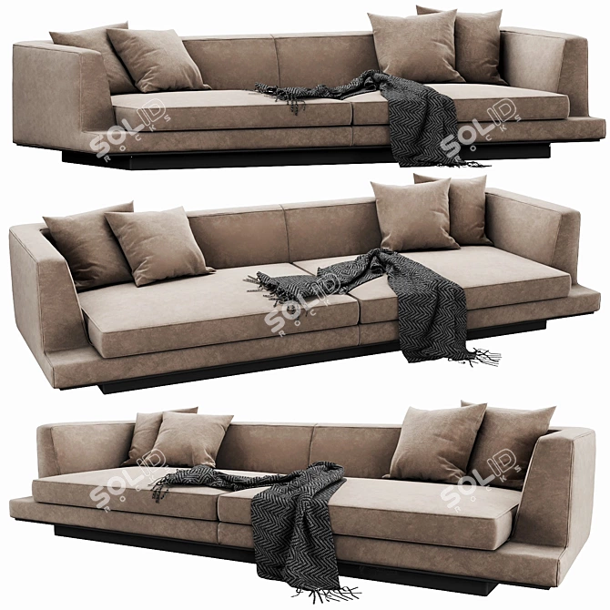 Luxurious B&B Italia Aurae 2 Sofa 3D model image 2