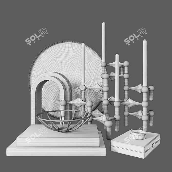 Modular Candle Holder Set 3D model image 6