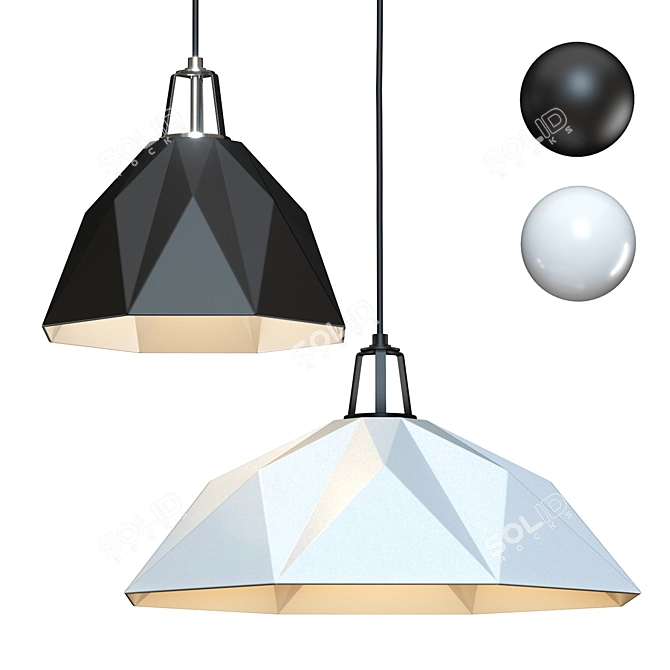 Modern Faceted Pendant Lighting 3D model image 1