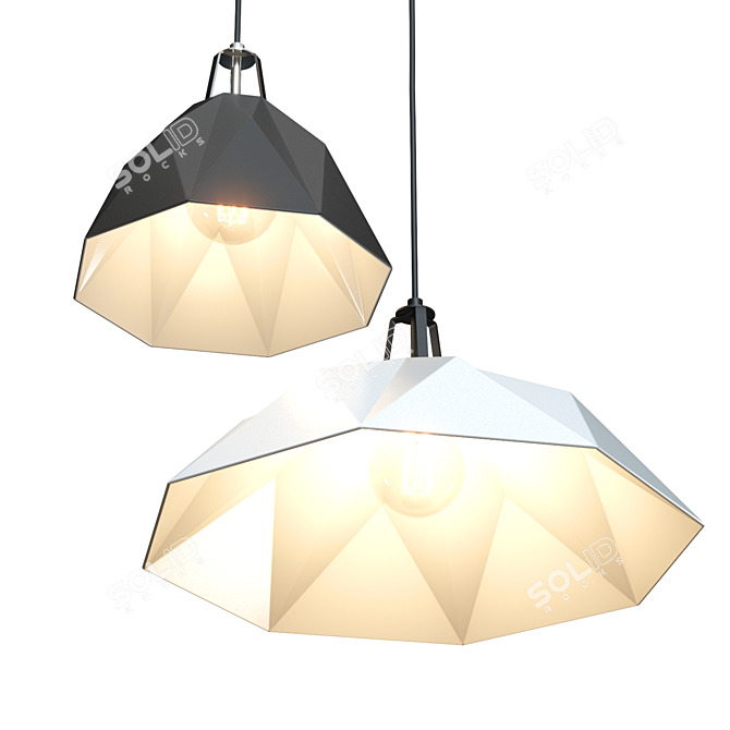 Modern Faceted Pendant Lighting 3D model image 3