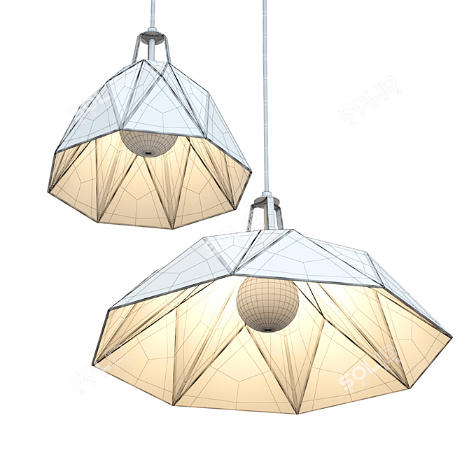 Modern Faceted Pendant Lighting 3D model image 4