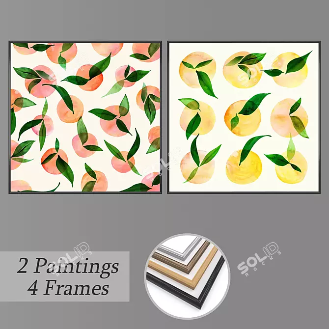 Artisanal Wall Painting Set 3D model image 1