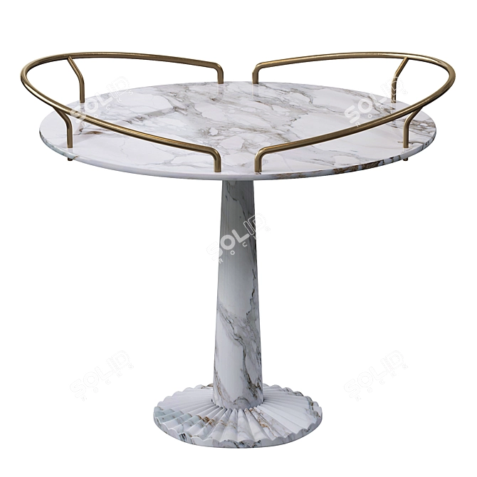 Elegant Postmodern Iron Side Table 3D model image 2