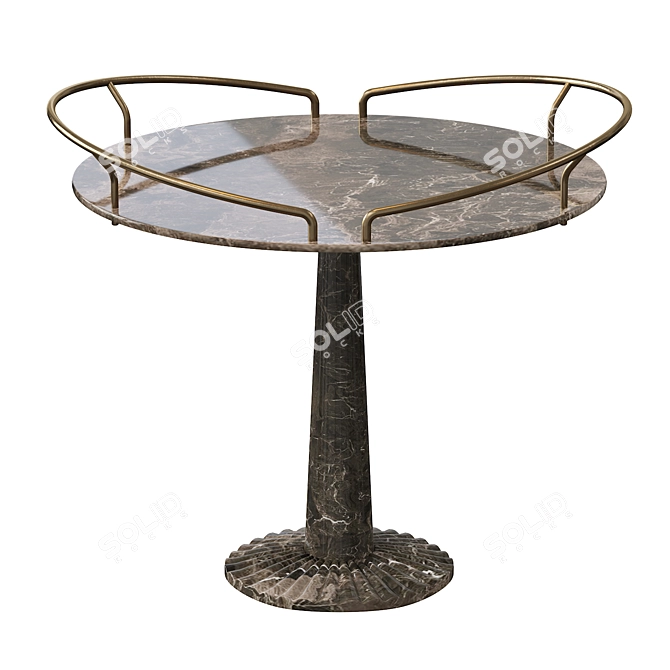 Elegant Postmodern Iron Side Table 3D model image 3