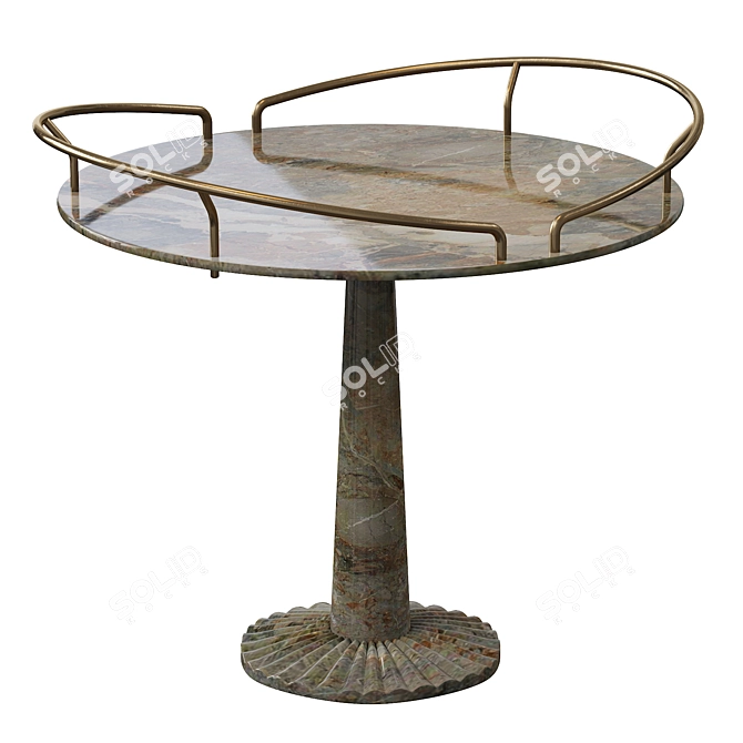 Elegant Postmodern Iron Side Table 3D model image 4