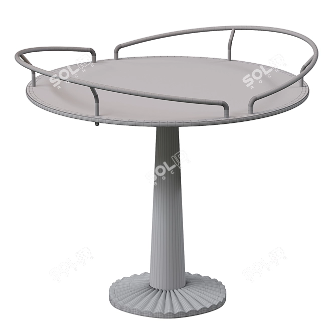 Elegant Postmodern Iron Side Table 3D model image 5