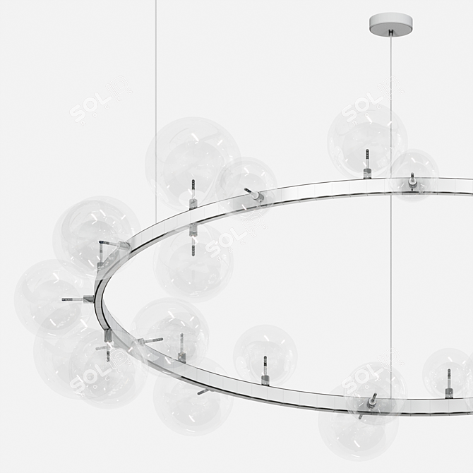 Skandi Iona Pendant Light Set: Circle & Horizontal Designs 3D model image 4