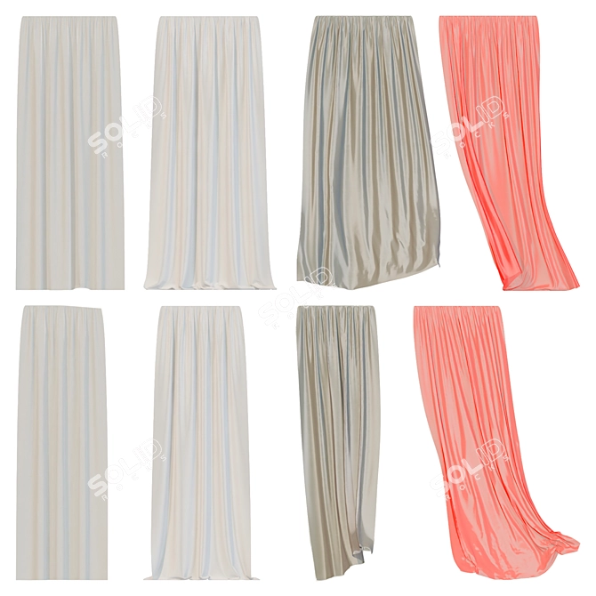 Breezy Elegance Curtain 3D model image 6