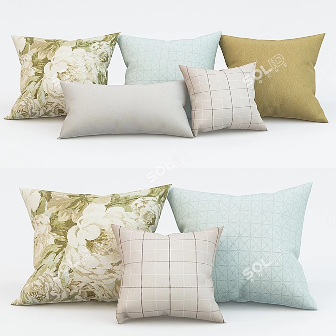 Modern Pillow Set 3D model image 1