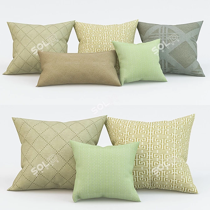 Modern Pillow Set: Perfect for Contemporary Interiors 3D model image 1