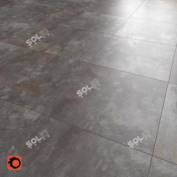 Sleek Metalica Floor Tiles 3D model image 1