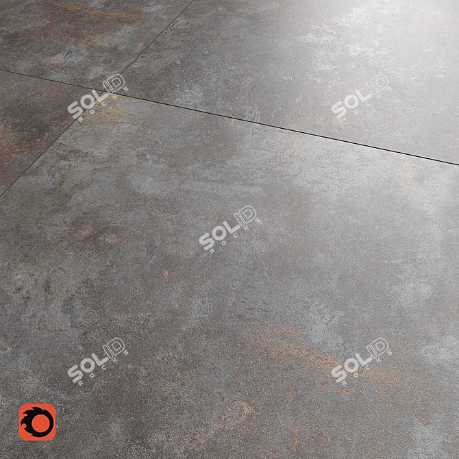 Sleek Metalica Floor Tiles 3D model image 3