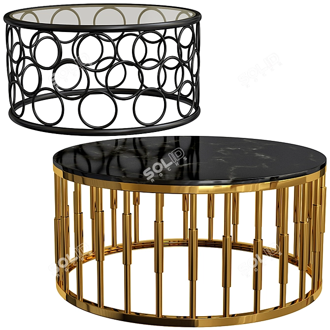 Elegant Alvaro Marble Coffee Table 3D model image 1