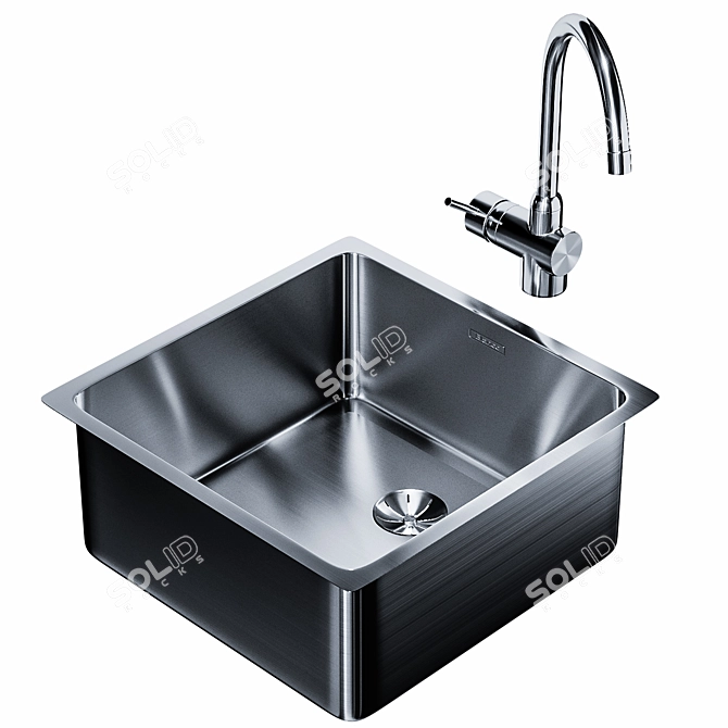 BLANCO ANDANO 400-U: Premium Stainless Steel Undermount Sink 3D model image 1