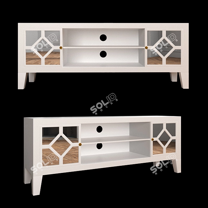 Modern TV Stand - 1550x600x400mm 3D model image 1