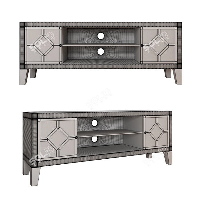 Modern TV Stand - 1550x600x400mm 3D model image 2