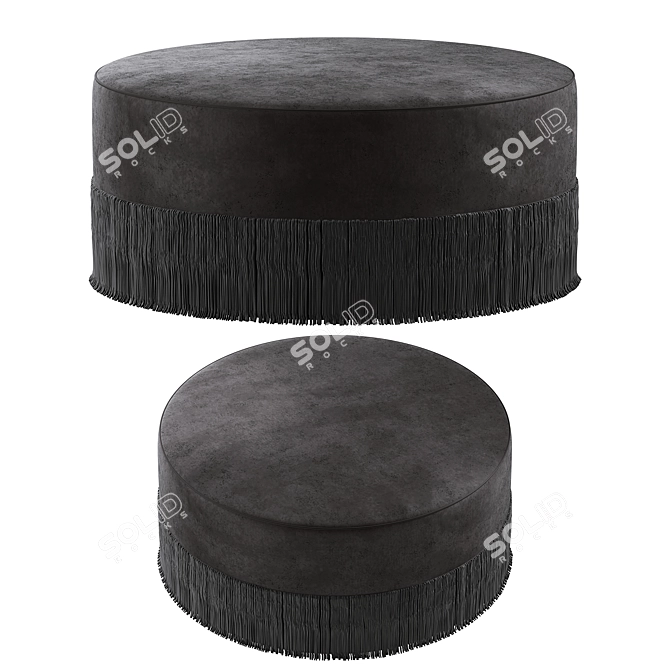 Boho Fringe Pouf 3D model image 1