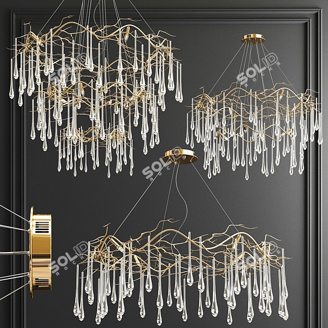 Elegant Teardrop Chandelier by John Richard 3D model image 1