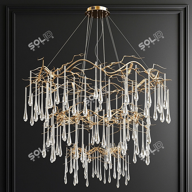 Elegant Teardrop Chandelier by John Richard 3D model image 2